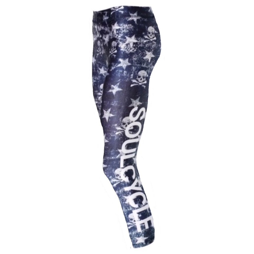 Terez x SoulCycle Stars & Skulls Capri leggings Celestial Blue